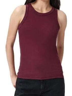 S Rina All Saints Sleeveless Tank in Burgundy